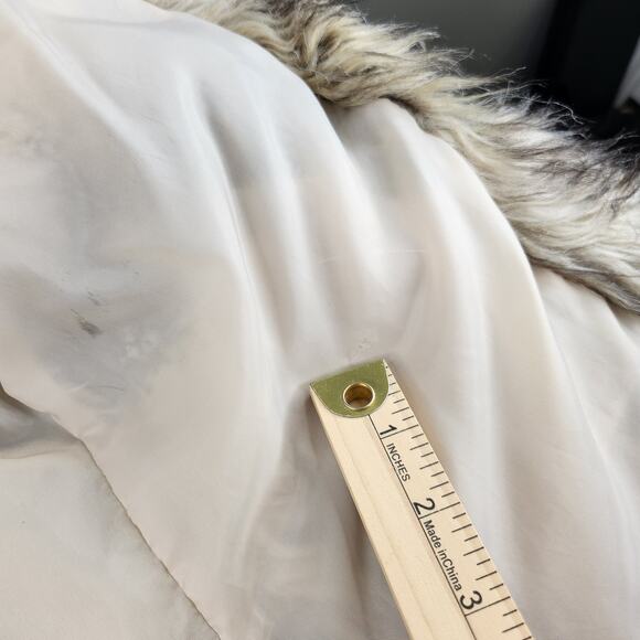 Faux Fur Bomber Coat Womens Medium Brown Fuzzy Fluffy Jacket Thick Preppy NWT - Picture 15 of 15